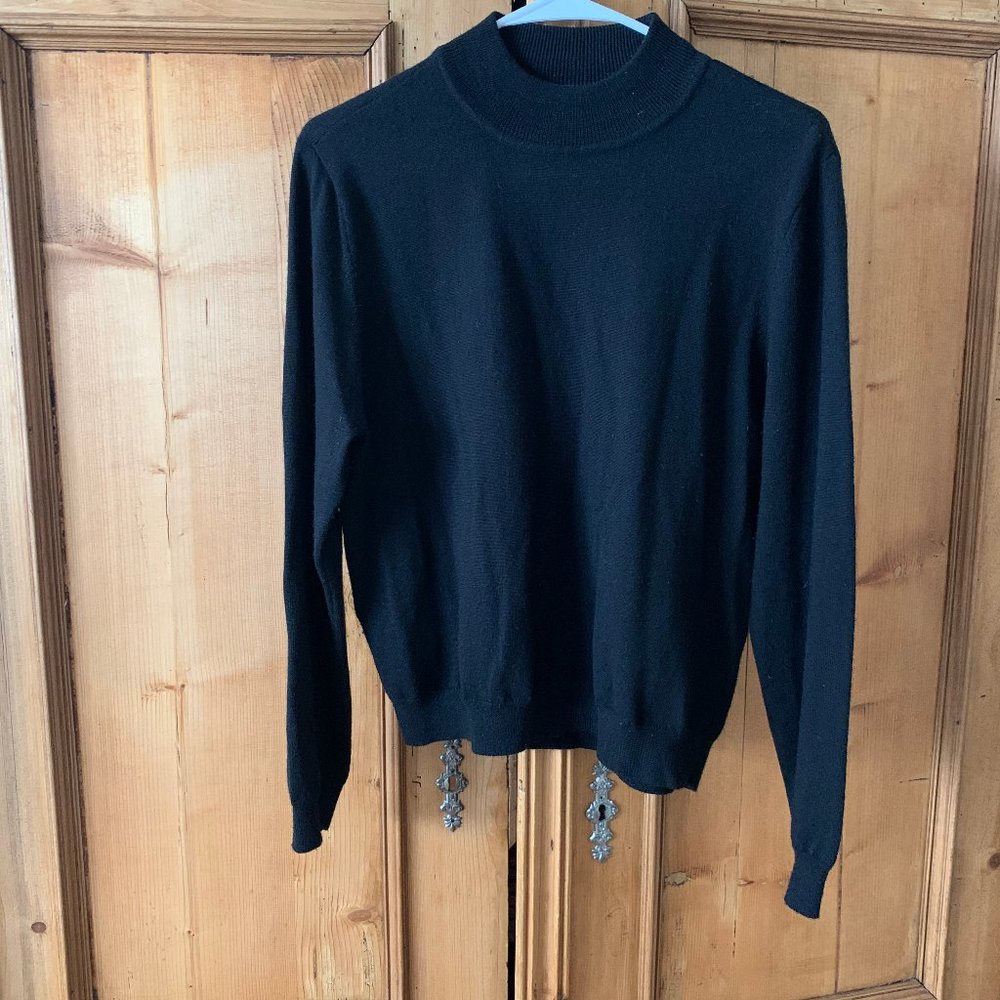 Steve Jobs 100% Wool Black Sweater